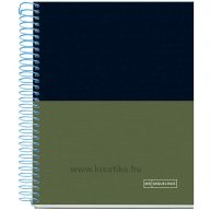   Spirálfüzet A/5 4x35 lapos, vonalas MQ "Rider" Green