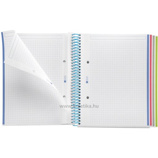 Spirálfüzet A/5 4x35 lapos, négyzetrácsos MQ "Rider" Green