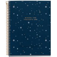   Spirálfüzet A/5 4x30 lapos, vonalas MQ "Thoughts" Midnight