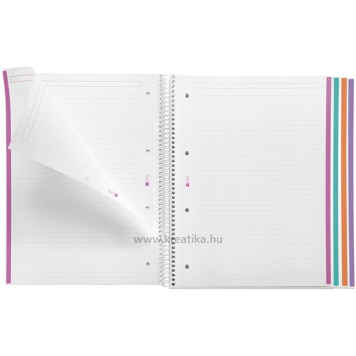 Spirálfüzet A/4 4x35 lapos, vonalas MQ "Twinkle