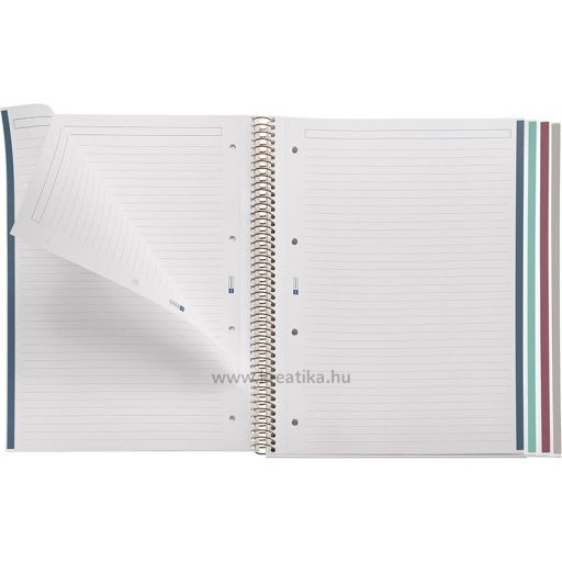 Spirálfüzet A/4 4x25 lapos, vonalas MQ "British Bloom
