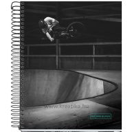   Spirálfüzet A/5 4x35 lapos, négyzetrácsos MQ A/5 "Skate Park