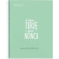   Spirálfüzet A/4 80 lapos, vonalas MQ "Messages" menta