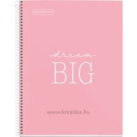   Spirálfüzet A/4 80 lapos, vonalas MQ "Messages" pink