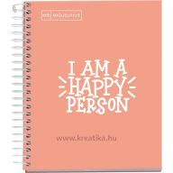   Spirálfüzet A/5 100 lapos, vonalas MQ "Messages" barack