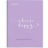   Spirálfüzet A/4 80 lapos, négyzetrácsos MQ "Messages" levendula
