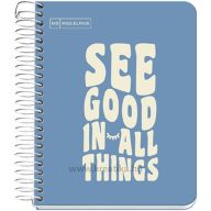   Spirálfüzet A/6 100 lapos, vonalas MQ "Messages" pasztell kék