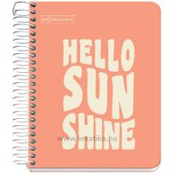   Spirálfüzet A/6 100 lapos, vonalas MQ "Messages" barack