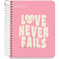   Spirálfüzet A/6 100 lapos, vonalas MQ "Messages" rózsaszín