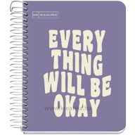   Spirálfüzet A/6 100 lapos, vonalas MQ "Messages" lila