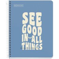   Spirálfüzet A/5 100 lapos, vonalas MQ "Messages" pasztell kék