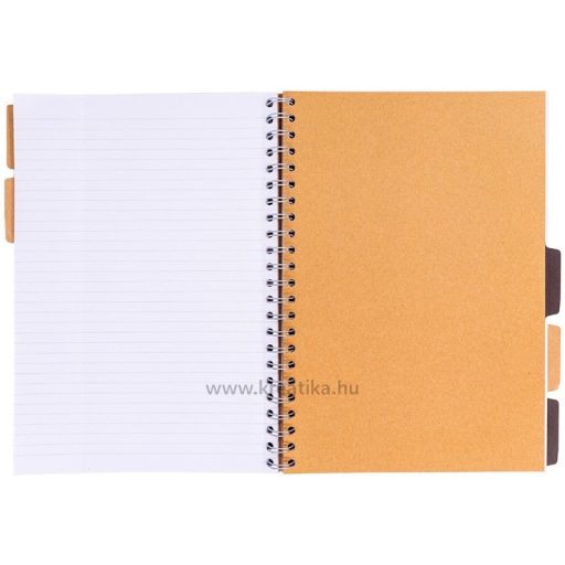 Spirálfüzet A/4 100 lapos, vonalas Pukka Pad "Project Book" Kraft