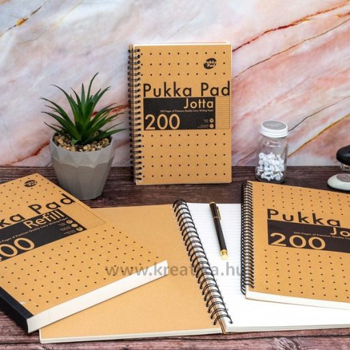 Spirálfüzet A/4 100 lapos, vonalas Pukka Pad "Project Book" Kraft