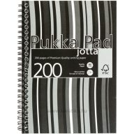   Spirálfüzet A/5 100 lapos, vonalas Pukka Pad "Jotta Pad" fekete-fehér