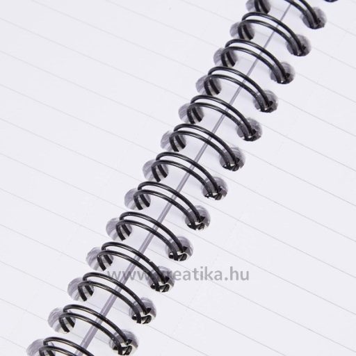 Spirálfüzet A/5 100 lapos, vonalas Pukka Pad "Jotta Pad" fekete-fehér