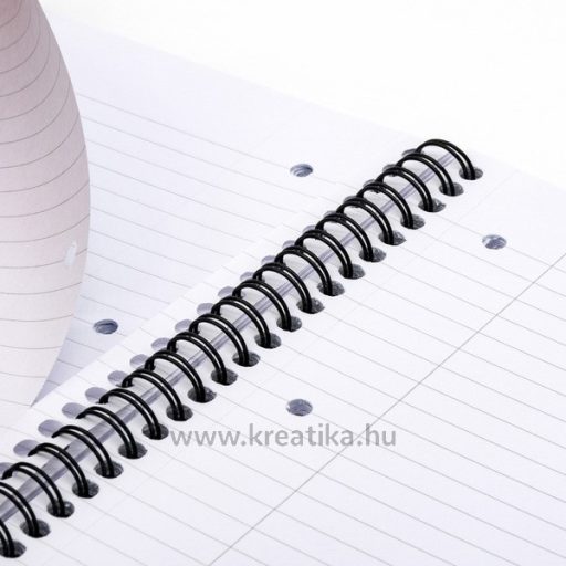 Spirálfüzet A/4 100 lapos, vonalas Pukka Pad "Jotta Pad" fekete-fehér