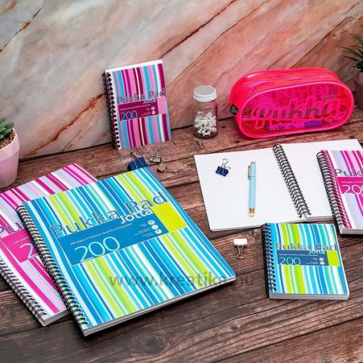 Spirálfüzet A/6 100 lapos, vonalas Pukka Pad "Jotta Pad" vegyes színek