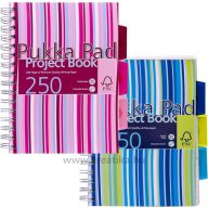   Spirálfüzet A/5 125 lapos, vonalas Pukka Pad "Project Book" vegyes színek