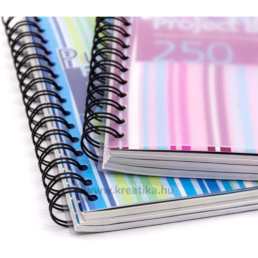 Spirálfüzet A/5 125 lapos, vonalas Pukka Pad "Project Book" vegyes színek