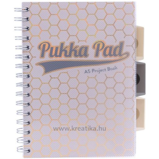 Spirálfüzet A/5 100 lapos vonalas Pukka Pad "Project Book" Haze