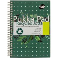   Spirálfüzet A/5 55 lapos, vonalas, újrahasznosított Pukka Pad "Recycled Jotta" zöld
