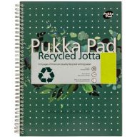   Spirálfüzet A/4 55 lapos, vonalas, újrahasznosított Pukka Pad "Recycled Jotta" zöld