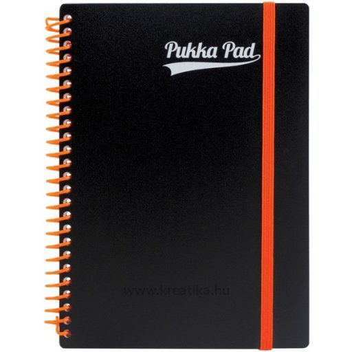 Spirálfüzet A/5 100 lapos, vonalas Pukka Pad "Jotta Pad" Neon fekete
