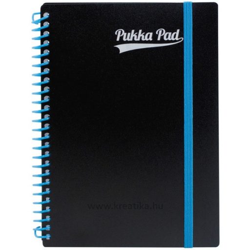 Spirálfüzet A/5 100 lapos, vonalas Pukka Pad "Jotta Pad" Neon fekete