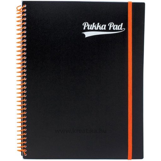 Spirálfüzet A/4 100 lapos, vonalas Pukka Pad "Jotta Pad" Neon fekete