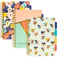   Spirálfüzet B/5 100 lapos, vonalas Pukka Pad "Project Book" Floral Love