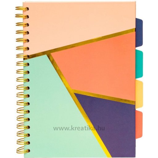 Spirálfüzet B/5 100 lapos, vonalas Pukka Pad "Project Book" Floral Love