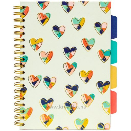 Spirálfüzet B/5 100 lapos, vonalas Pukka Pad "Project Book" Floral Love