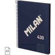   Spirálfüzet A/5 80 lapos, négyzetrácsos Milan "1918 Series" navy