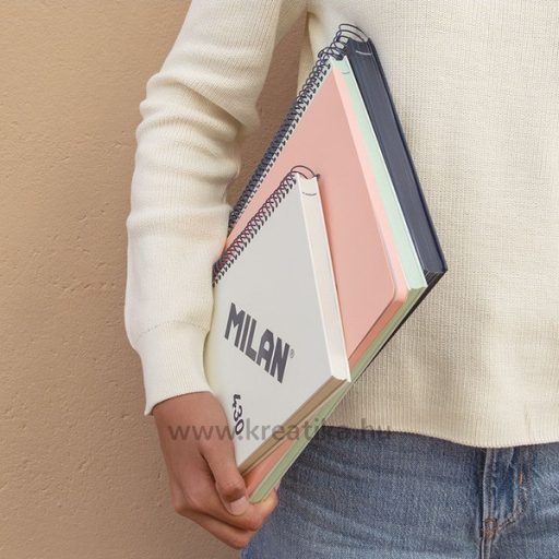 Spirálfüzet A/5 80 lapos, négyzetrácsos Milan "1918 Series" navy