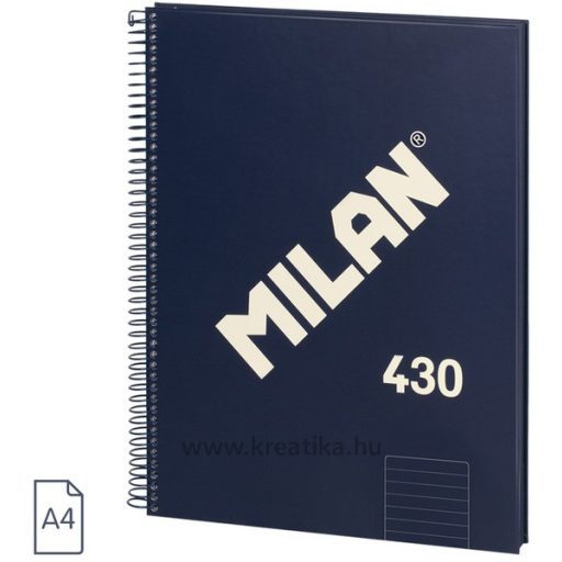 Spirálfüzet A/4 80 lapos, vonalas Milan "1918 Series" navy