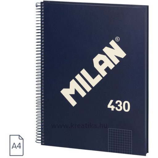 Spirálfüzet A/4 80 lapos, négyzetrácsos Milan "1918 Series" navy