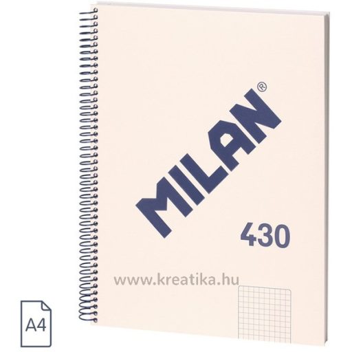 Spirálfüzet A/4 80 lapos, négyzetrácsos Milan "1918 Series" bézs