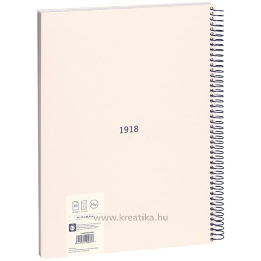 Spirálfüzet A/4 80 lapos, négyzetrácsos Milan "1918 Series" bézs