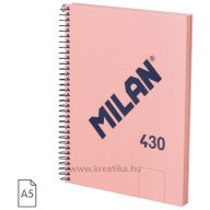   Spirálfüzet A/5 80 lapos, sima Milan "1918 Series" rózsaszín