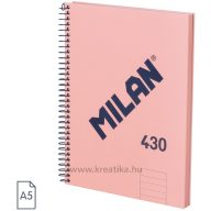   Spirálfüzet A/5 80 lapos, vonalas Milan "1918 Series" rózsaszín