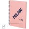 Spirálfüzet A/5 80 lapos, négyzetrácsos Milan "1918 Series" rózsaszín
