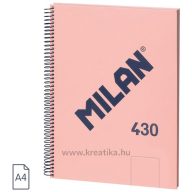   Spirálfüzet A/4 80 lapos, sima Milan "1918 Series" rózsaszín
