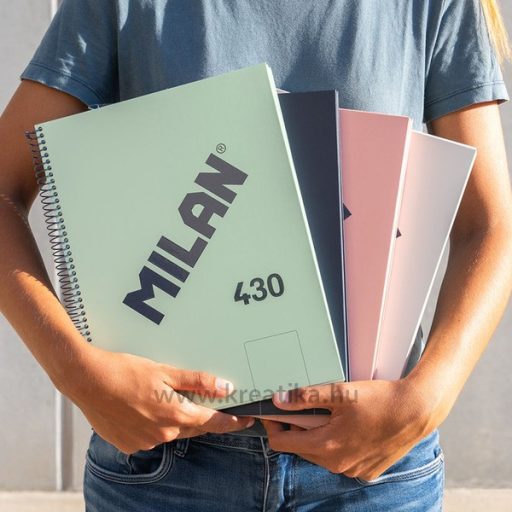 Spirálfüzet A/4 80 lapos, sima Milan "1918 Series" rózsaszín