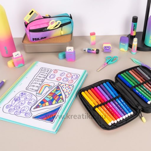 Spirálfüzet A/4 90 lapos, négyzetrácsos Milan "Sunset" türkiz