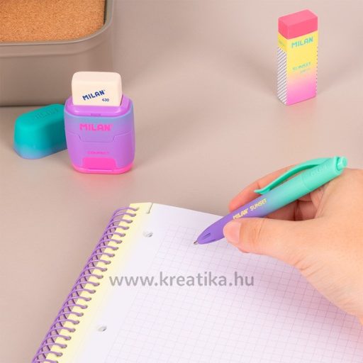 Spirálfüzet A/4 90 lapos, négyzetrácsos Milan "Sunset" sárga