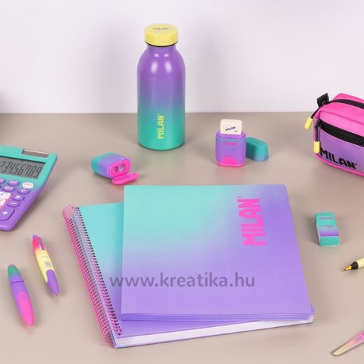 Spirálfüzet A/4 90 lapos, négyzetrácsos Milan "Sunset" lila