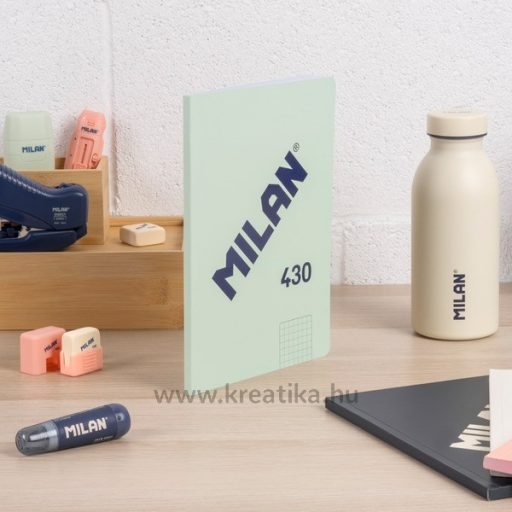 Füzet A/5 48 lapos, négyzetrácsos Milan "1918 Series" zöld