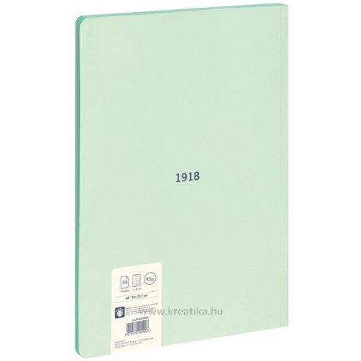 Füzet A/4 48 lapos, négyzetrácsos Milan "1918 Series" zöld