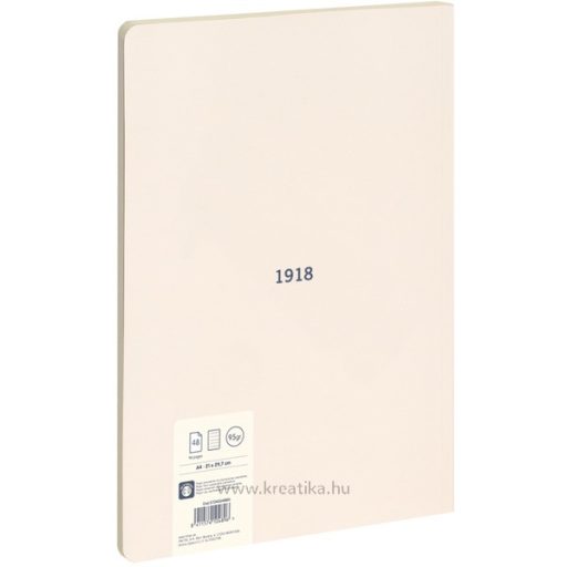 Füzet A/4 48 lapos, vonalas Milan "1918 Series" bézs