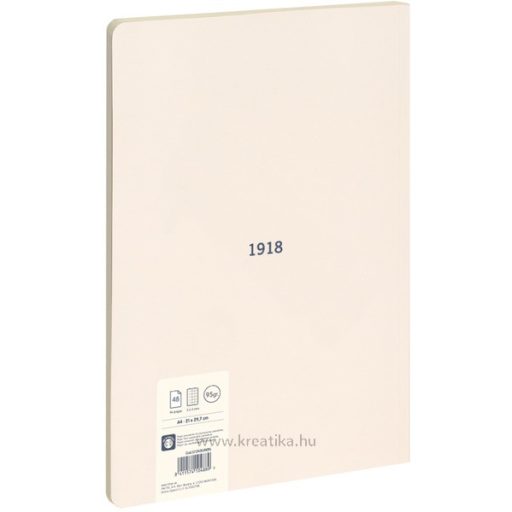 Füzet A/4 48 lapos, négyzetrácsos Milan "1918 Series" bézs